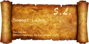 Semegi Lajos névjegykártya